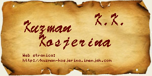 Kuzman Kosjerina vizit kartica